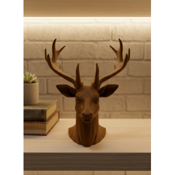 Kahverengi Geyik Biblo 23 cm Dekoratif Şık Tasarım