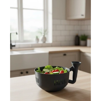 Süzgeçli Hazneli Sebze Yıkama Kabı Pratik ve Dayanıklı Mutfak Yardımcısı