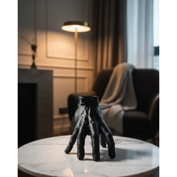 3D Modern Siyah El Heykeli 27x22 cm Konsol ve Raf Üstü Dekor