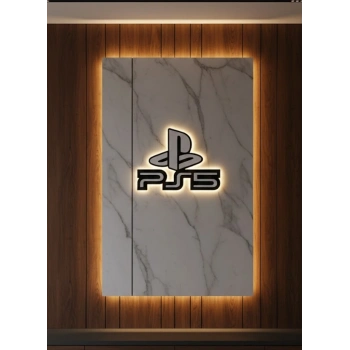 PS5 Logo Dekoratif Duvar Süsü Oyun Odası ve Salon Uyumu