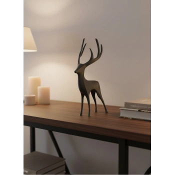 Gri Geyik Biblo Minimal Tasarım Şık Ev Aksesuarı