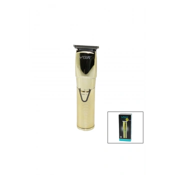 GOLD KROM KAPLAMA GÖVDE SAÇ - SAKAL KESME TRAŞ MAKİNESİ USB ŞARJLI V-903 (5324)