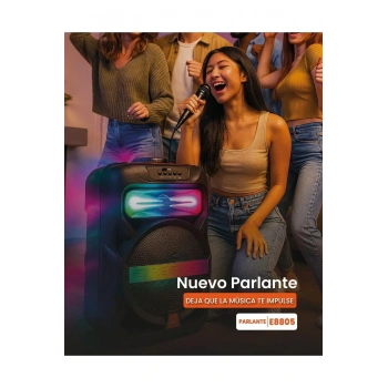 Platoon PL-4361 BT USB SD AUX 8 İNÇ Mikrofonlu Anfi Y��ksek SES Taşınabilir RGB Işıklı Hoparlör (532