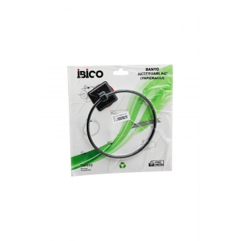 SİYAH YUVARLAK METAL HAVLULUK YAPIŞKANLI MONTAJ BNY-717 (5324)