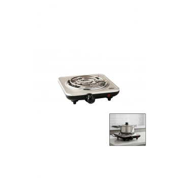 GÜMÜŞ TEK GÖZLÜ ELEKTRİKLİ OCAK 1000W 5 FARKLI AYARLANABİLİR ISI KONTORL KAYMAZ AYAK HIZLI ISINAN TA