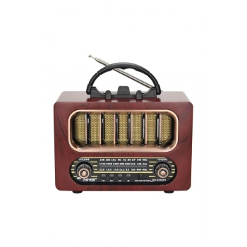 Orta Boy Retro Ahşap Tasarım Bluetooth Hoparlörlü Radyo – FM/AM Destekli, Şarjlı ve Taşınabiliri Rad