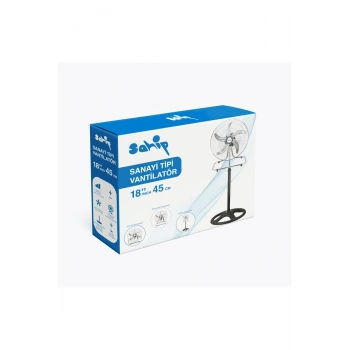 3İN1 KULLANIM 18 İNÇ 45 CM SANAYİ TİPİ AYAKLI VANTİLATÖR 5-METAL PERVANE 3-KADEME HIZ 75WY:150CM FAN