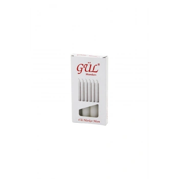 4PCS - İNCE ÇAP=1.6CM - UZUNLUK=12CM BEYAZ KLASİK MARKET MUM (5324)