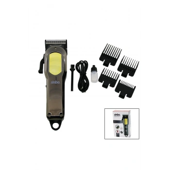 KESİM AYAR MANDALLI USB ŞARJLI - LCD GÖSTERGELİ SAÇ KESME TRAŞ MAKİNESİ GÖVDE KROM KAPLAMA SHC-4396