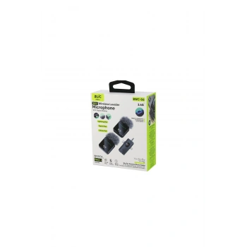 3İN1 KABLOSUZ İKİLİ YAKA MİKROFON TÜYLÜ DİJİTAL EKRAN LİGHTNİNG - TYPE-C - 3.5MM GİRİŞ 5.0V / 1A BWM