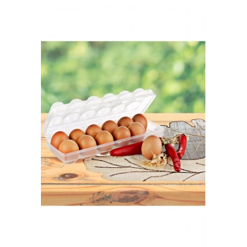12'li Şeffaf Kapaklı Kilitli Yumurta Saklama Kabı Kutusu Aparatı (5324)