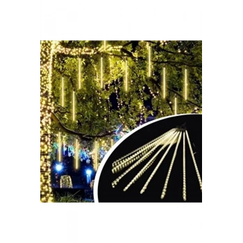 10'lu 45 cm Plastik Meteor LED USB 2M Kablo Sarı Renk Ağaç Işığı – Renk Değiştiren Asmalı D