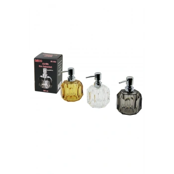 TOMBUL YUVARLAK - PRİZMA ŞEFFAF - RENKLİ AKRİLİK - MİKA KRİSTAL SIVI SABUNLUK 180ML (5324)