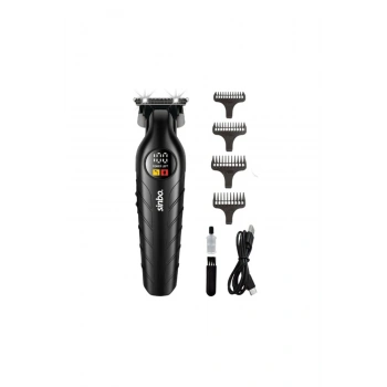 USB ŞARJLI - LCD GÖSTERGELİ SAÇ - SAKAL KESME TRAŞ MAKİNESİ PLASTİK GÖVDE SHC-1909 (5324)