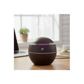 Küre Model Akasya Renk Hava Nemlendirici – Ultrasonik Soğuk Buhar Makinesi, LED Işıklı Masaüstü Oda