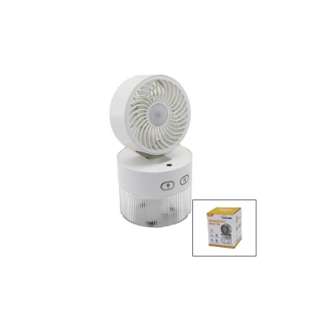 SU SPREYLİ KATLANIR BAŞLIK - 90 DERECE IŞIKLI USB MİNİ FAN ÇAP=11.2CM - Y:13.5-20.5CM 3 KADEME HIZ