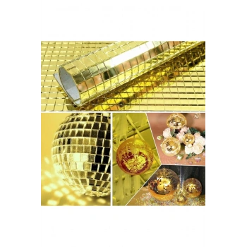 Kare Gold Cam Mozaik Fayans Çıkartmaları El İşi Kare Cam Fayans Kendinden Yapışkanlı Aynalı Dekor Pa