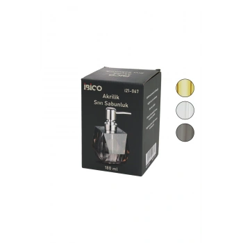 TOMBUL KARE - PRİZMA ŞEFFAF - RENKLİ AKRİLİK - MİKA KRİSTAL SIVI SABUNLUK 180ML (5324)