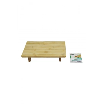 DİKDÖRTGEN AYAKLI MİNİ SOFRA MODEL=32X21.5CM BAMBU AHŞAP KESİM PANOSU (5324)