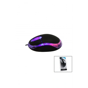 EVEREST KM-6809 KABLOLU USB - IŞIKLI SİYAH OPTİK MOUSE 1200 DPI VAKUMLU AMBALAJ 110CM KABLO (5