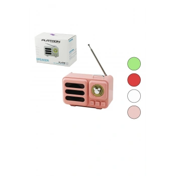 WİRELESS HOPARLÖR - SPEAKER - RADYO IŞIKLI USB ŞARJLI RENKLİ KASA - BRONZ ÇERÇEVE USB - DC 5V - TF (