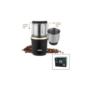 ELEKTRİKLİ GOLD KAHVE - BAHARAT ÖĞÜTÜCÜ MAKİNE 2PCS ÇELİK ÖĞÜTME HAZNE=2 BIÇAKLI - 4 BIÇAKLI 100GR H