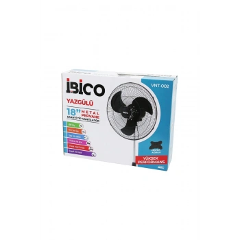 18 İNÇ 45.7CM SANAYİ TİPİ AYAKLI VANTİLATÖR 3 KADEME HIZ - 3 METAL KANAT 80W 140CM YÜKSEKLİK VNT-002