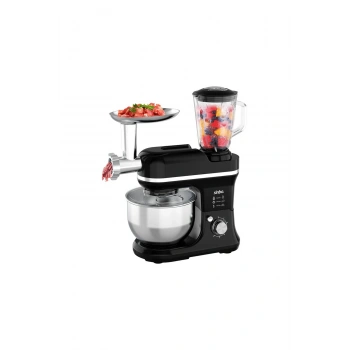 SİYAH STANDLI MİKSER - BLENDER SETİ 3IN1 KIYMA MAK. APARATI 5 KADEM. HIZ AYAR 4.5LT HAZNE - 1.5LT BL