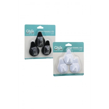 3PCS LILYUM ASKI SİYAH - BEYAZ PLASTİK YAPIŞKANLI MONTAJ (5324)