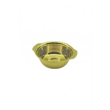 23CM GOLD PASLANMAZ METAL SEPET SÜZGEÇ KENDİNDEN KULPLU (5324)