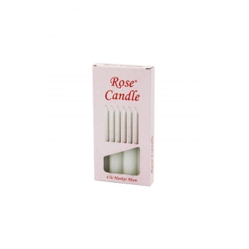 4PCS - KALIN ÇAP=2CM - UZUNLUK=15CM BEYAZ KLASİK MARKET MUM (5324)