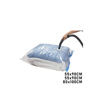 3LÜ SET VAKUMLU POŞET HURÇ 2 ADET XL= 55X90CM + 1ADET XXL= 80X100CM %75 YER TASARRUFU (5324)