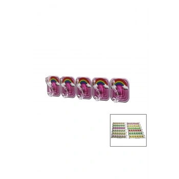 5PCS TEKLİ - ÇOKLU KULLANIM MİKA KRİSTAL KOLLU RESİMLİ YAPIŞKANLI ASKI (5324)