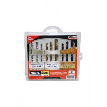 9 PARÇA MATKAP UCU SETİ BETON - METAL - AHŞAP - 5-6-8MM (5324)