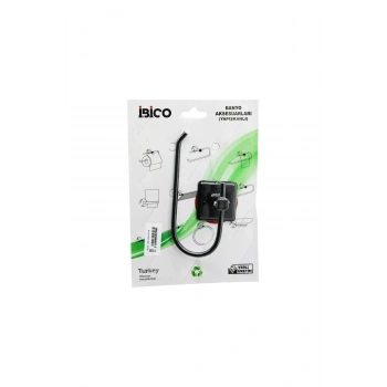 SİYAH METAL AÇIK WC KAĞITLIK YAPIŞKANLI MONTAJ BNY-708 (5324)