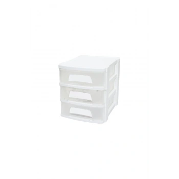 TONTON - NO:1 ÇEKMECE 3 KATLI 21.5X16.5X18.5 CM - SİYAH VEYA BEYAZ RENK GÖNDERİLİR (5324)