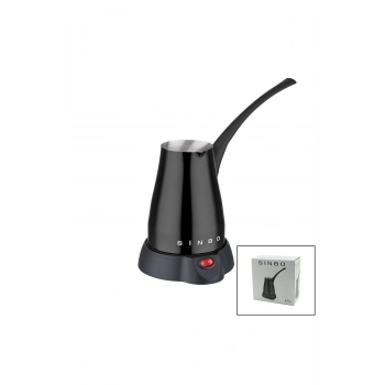 SİYAH ELEKTİRKLİ CEZVE TÜRK KAHVE MAKİNESİ 5 FİNCAN - 400ML HAZNE PASLANMAZ ÇELİK 360 DERECE DÖNEBİL