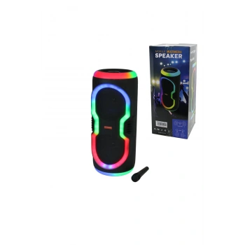 KARAOKE MİKROFONLU WİRELESS HOPARLÖR - SPEAKER IŞIKLI USB ŞARJLI DC 5V - TF - AUX 2X8 INCH PL-4145 (