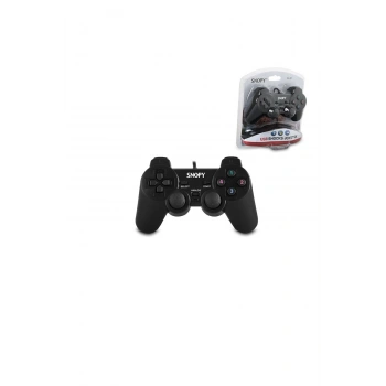 PS3 SİYAH OYUN KOLU ANALOG TİTREŞİMLİ USB KABLO 15 TUŞ - 2 ANALOG - 8 YÖN TETİKLEYİCİ 1.8MT KABLO (5