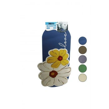 ÇİÇEK FİGÜRLÜ - RENKLİ 45X75CM SU EMİCİ - SİHİRLİ BANYO PASPASI ELASTİK (5324)