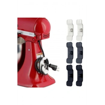 6'lı Pratik Kablo Toparlayıcı Yapışkanlı Klips Mutfak Air Fryer Kettle Kahve Tost Makinası (