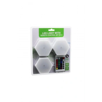 3PCS - ALTIGEN - RGB KUMANDALI - PİLLİ - DOKUNMATİK LAMBA SETİ 6 LED (5324)