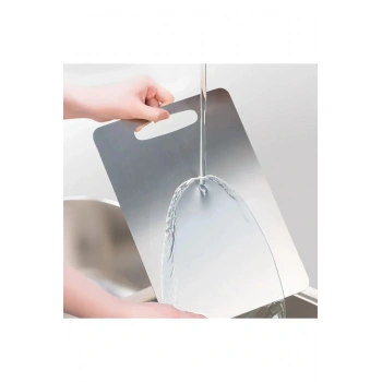 Paslanmaz Çelik Kesme Tahtası 24X15 cm Mutfak Sebze Et Kesme Tahtası Doğrama Tahtası Mutfak Aksesuar