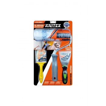 3PCS NALBUR - BOYACI SET SPATULA - KESTİRME FIRÇA - BOYA RULO 20CM (5324)