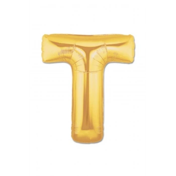T Harf Folyo Balon Altın Renk 40 inç (5324)