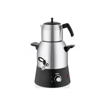 ELEKTRİKLİ SEMAVER MUSLUKLUÇAY MAKİNESİ ÇAYCI ÇELİK SU KAZANI=3LT - ÇELİK DEMLİK=1.1LT 1000W STM-581