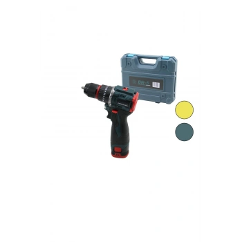 KÖMÜRSÜZ SARI VEYA MAVİ RENK ŞARJLI DARBELİ MATKAP - UÇ SETİ 1550 RPM24V - 5.0 Ah2-BATARYA (5324)