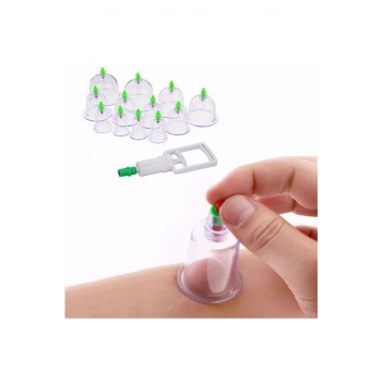 Hacamat Kupası 12’li Çekme Seti Vakumlu Masaj Aleti (5497)