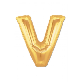 V Harf Folyo Balon Altın Renk 40 inç (5324)