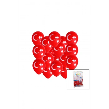 BAYRAKLI BALON 10 İNÇ - 26CM - 100PCS (5324)